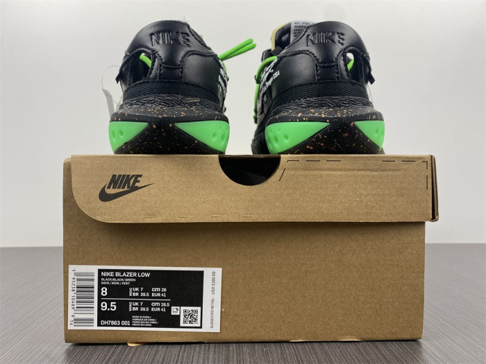 nike blazer low x off-white "black / green" dh7863-001