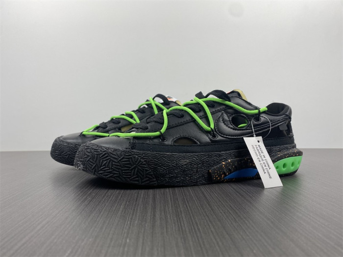 nike blazer low x off-white "black / green" dh7863-001