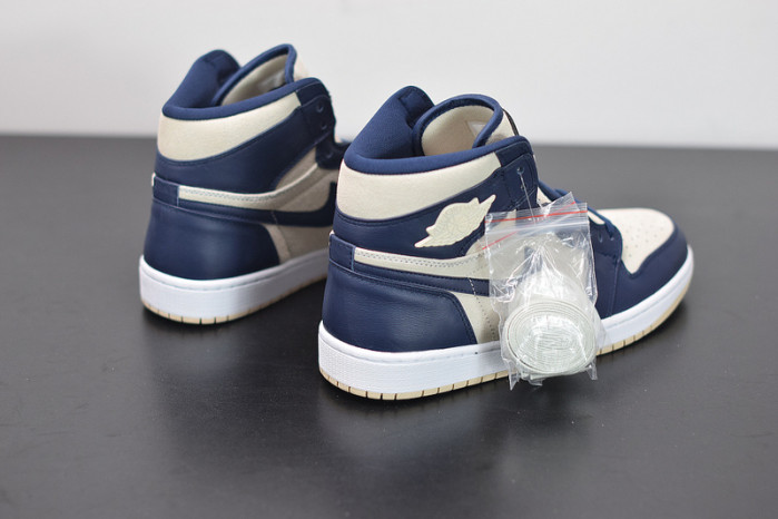 air jordan 1 retro premium midnight navy light cream aq9131-401