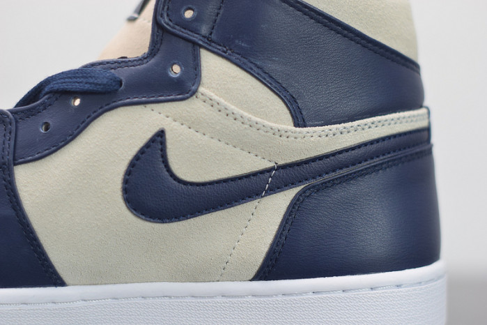 air jordan 1 retro premium midnight navy light cream aq9131-401