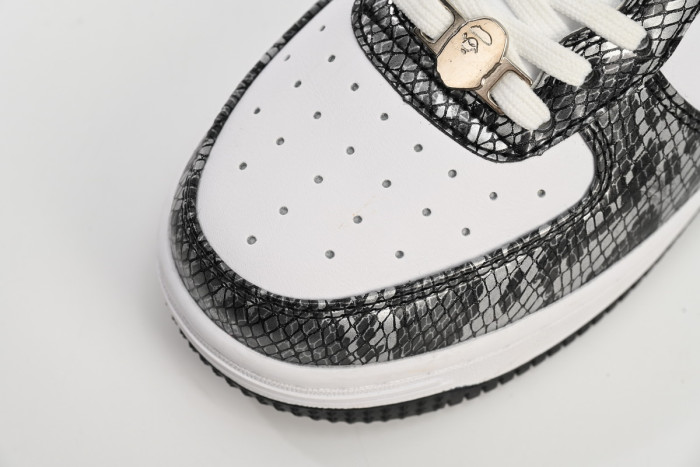 bape sta to low black black snake skin