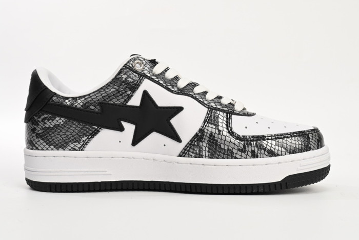 bape sta to low black black snake skin
