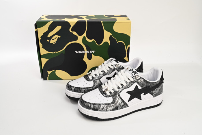 bape sta to low black black snake skin