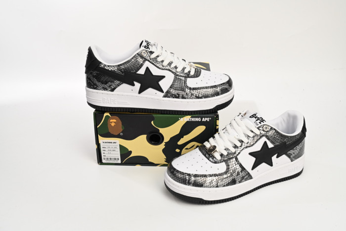 bape sta to low black black snake skin