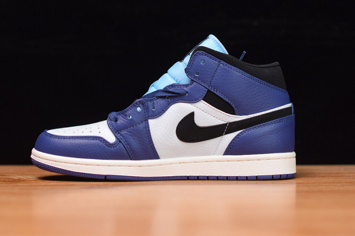 air jordan 1 mid deep royal blue black 852542-400