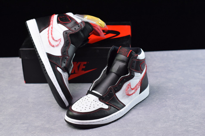 air jordan 1 retro high defiant white black gym red cd6579-071