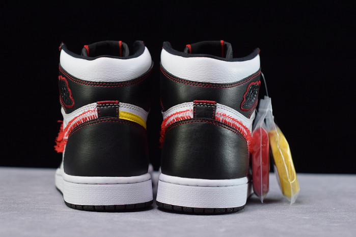 air jordan 1 retro high defiant white black gym red cd6579-071