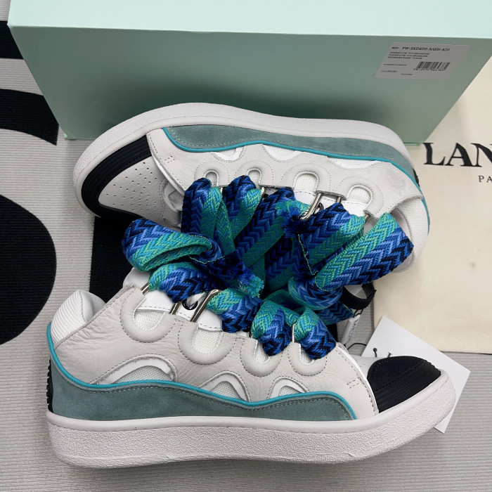 lanvin leather curb white blue