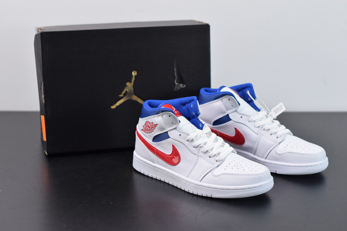 air jordan 1 mid white red royal bq6472-164