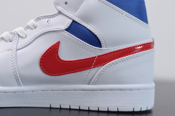 air jordan 1 mid white red royal bq6472-164
