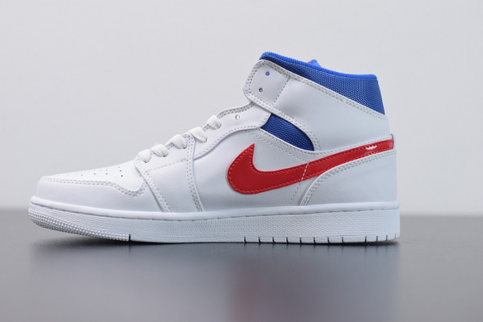 air jordan 1 mid white red royal bq6472-164