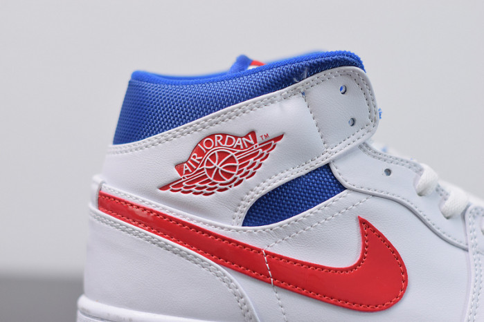 air jordan 1 mid white red royal bq6472-164