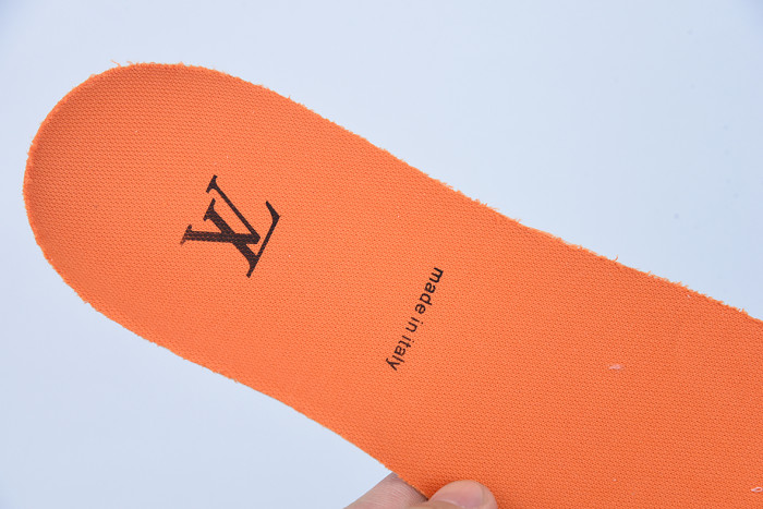 lv sneakers trainer monogram denim orange