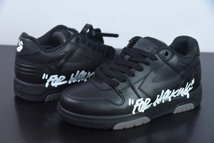 off-white out of office ooo "for walking" low tops black white
