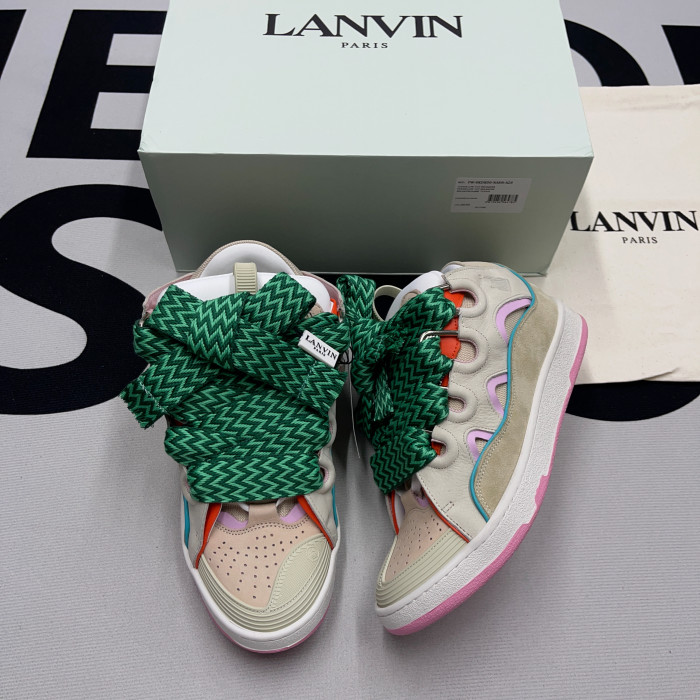 lanvin leather curb beige pink
