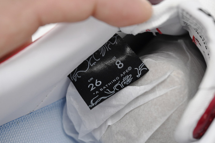 bape sta low white dark red mirror surF**e 001fwh201046