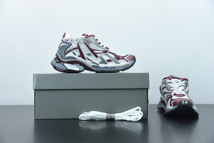 balcia runner white dark red grey