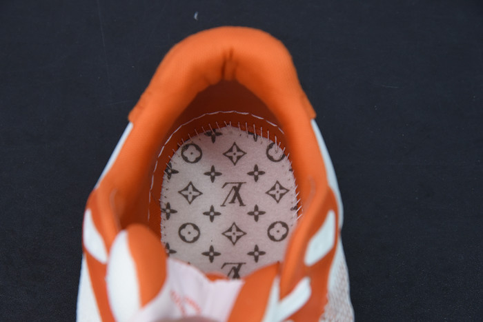 lv sneakers trainer monogram denim orange