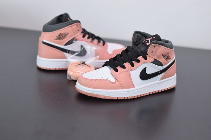 air jordan 1 mid pink quartz (gs) 555112-603