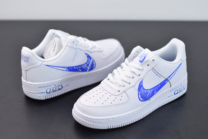 nike air force 1 low sketch white royal cw7581-100