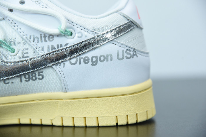 off white nike dunk low 01 of 50 ow white metallic silver dm1602-127