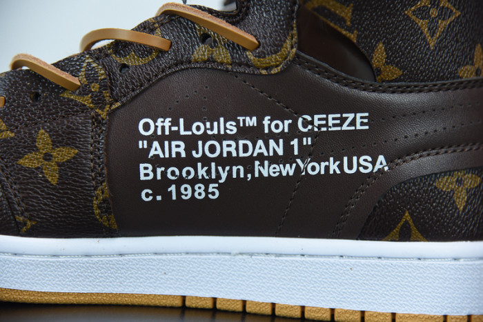 air jordan 1 x off L**is aj1 ow brown orange aq0818-158