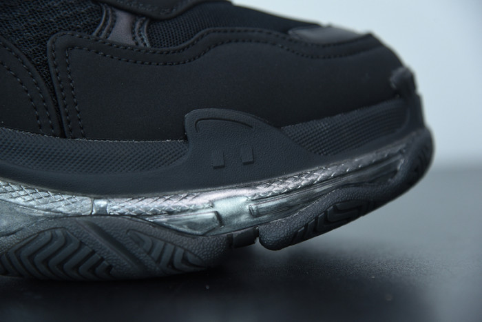 balcia triple s sneaker clear sole black ivory