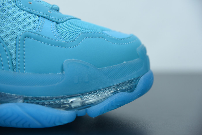 balcia triple s sneaker clear sole teal blue