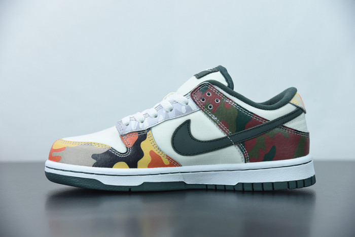 nike dunk low sail multi camo dh0957-100