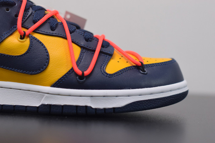 nike dunk low off-white university gold midnight navy ct0856-700