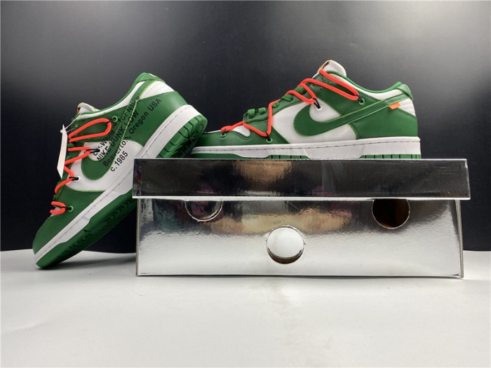 nike dunk low off-white pine green ct0856-100