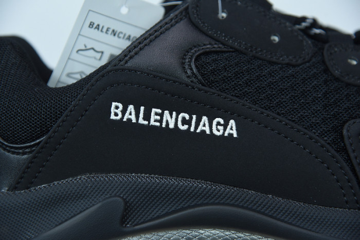 balcia triple s sneaker clear sole black ivory