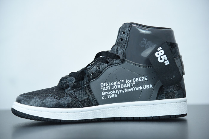 air jordan 1 x off L**is aj1 ow black