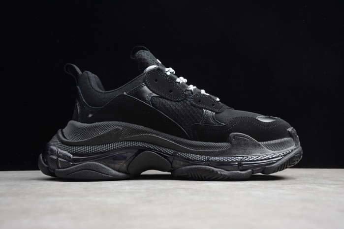 balcia triple s sneaker black clear sole