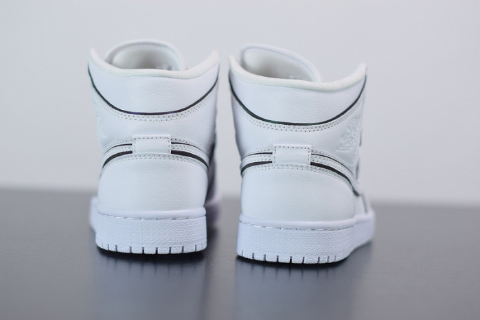 air jordan 1 mid iridescent reflective white ck6587-100
