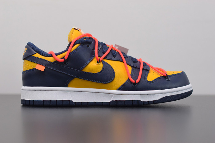 nike dunk low off-white university gold midnight navy ct0856-700