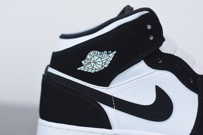air jordan 1 mid white black teal tint (gs) bq6931-103