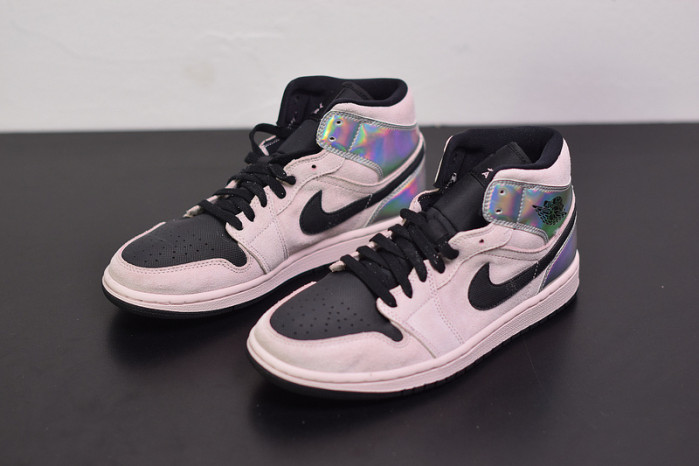 air jordan 1 mid dirty powder iridescent bq6472-602