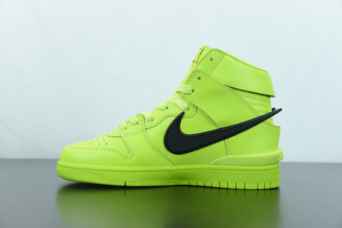 ambush x nike dunk high “flash lime” cu7544-300