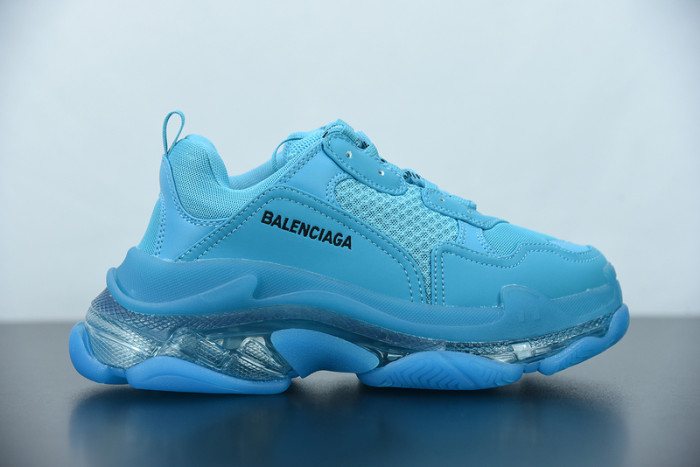 balcia triple s sneaker clear sole teal blue