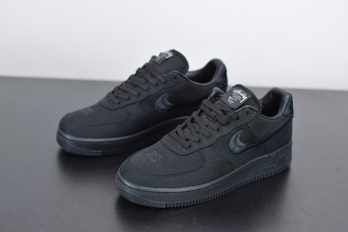 stussy x nike air force 1 low “black” cz9084-001