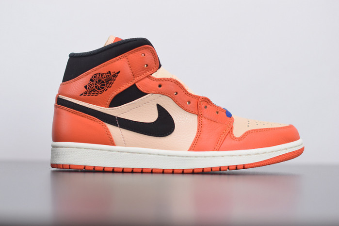 air jordan 1 mid team orange black 852542-800
