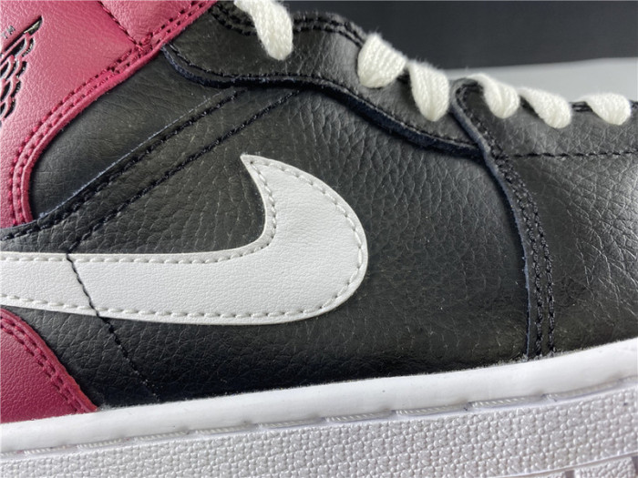 air jordan 1 mid black noble red bq6472-016