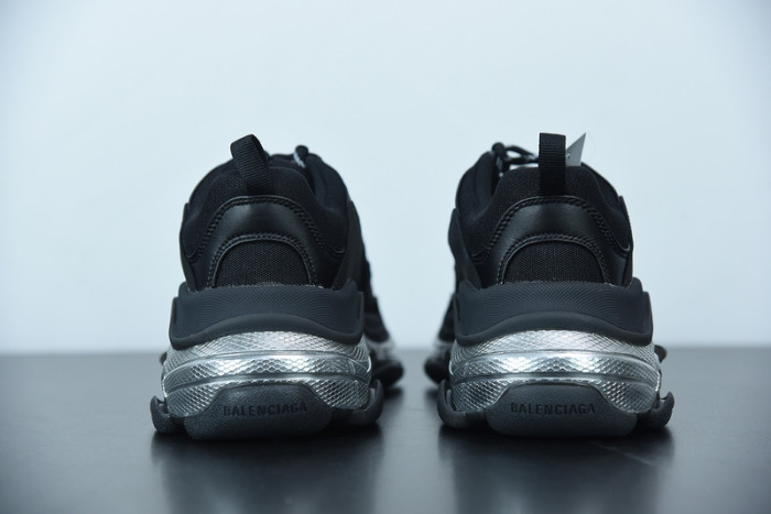 balcia triple s sneaker clear sole black ivory