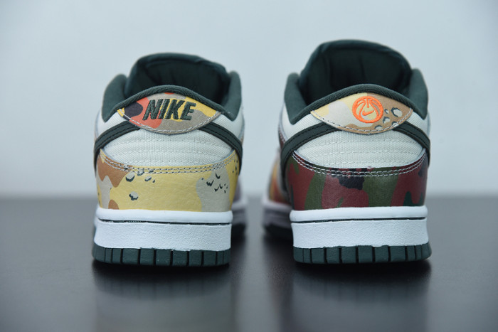 nike dunk low sail multi camo dh0957-100