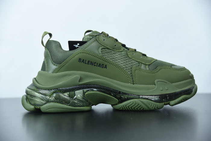 balcia triple s sneaker clear sole dark green