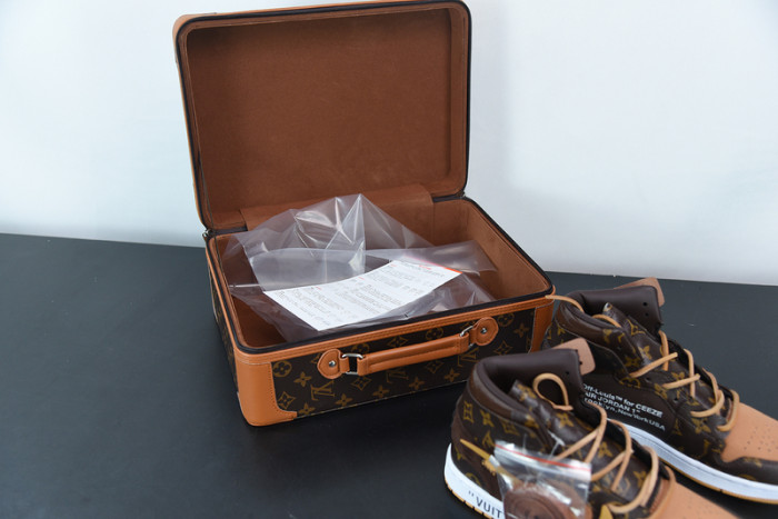 air jordan 1 x off L**is aj1 ow brown orange aq0818-158