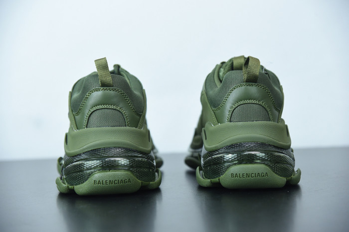 balcia triple s sneaker clear sole dark green
