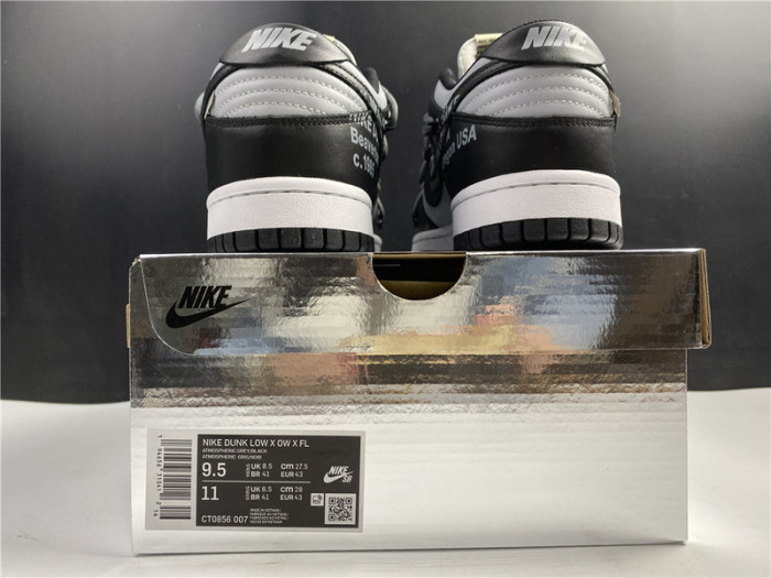 nike sb dunk low off-white black grey ct0856-007