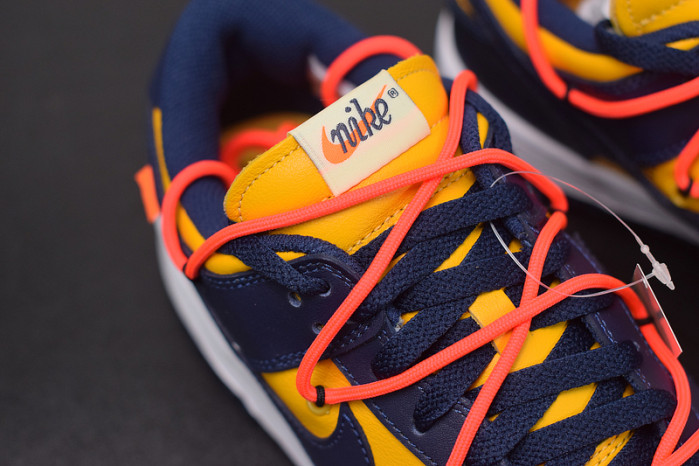 nike dunk low off-white university gold midnight navy ct0856-700